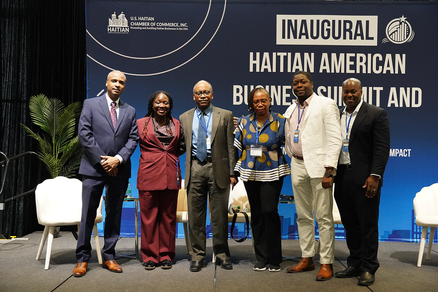 Speakers on stage at the Inaugural Haitian American Business Summit